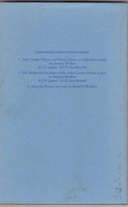 John Cowper Powys And David Jones: A Comparative Study:Jeremy Hooker - Image 2