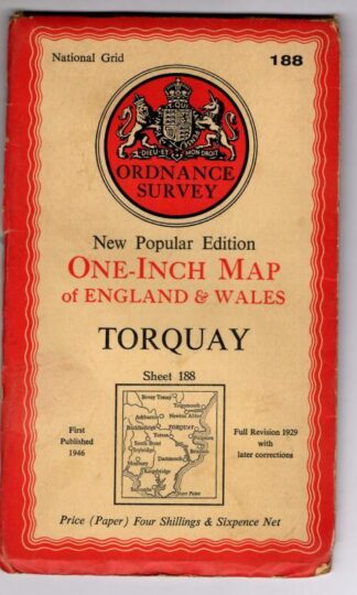 New Popular One-Inch Map.Sheet 188 Torquay : Ordnance Survey