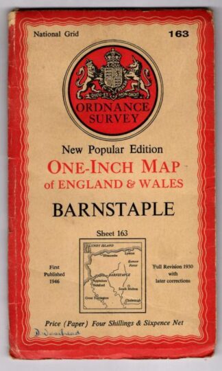 New Popular One-Inch Map.Sheet 163 Barnstaple : Ordnance Survey