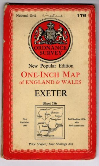 New Popular One-Inch Map.Sheet 176 Exeter : Ordnance Survey