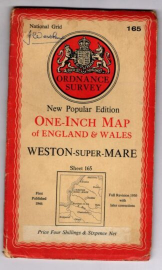 New Popular One-Inch Map.Sheet 165 Weston-Super-Mare : Ordnance Survey
