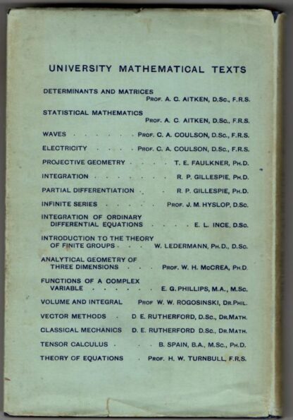 Tensor Calculus : Barry Spain - Image 2