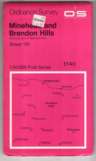 Minehead and Brendon Hills First Series Sheet 181 : Ordnance Survey