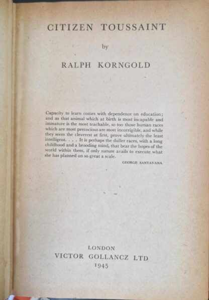Citizen Toussaint : Ralph Korngold - Image 2