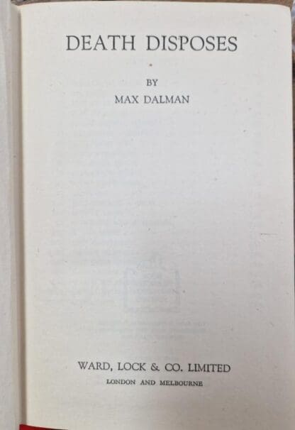 Death Disposes : Max Dalman - Image 2