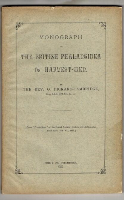 On the British Species of Phalangidea or Harvest-men. : Rev. O. Pickard-Cambridge