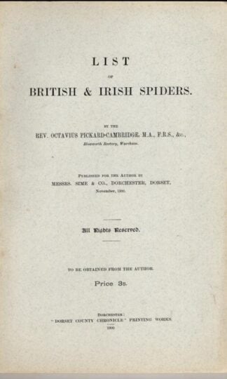 List of British & Irish spiders : Rev. O. Pickard-Cambridge