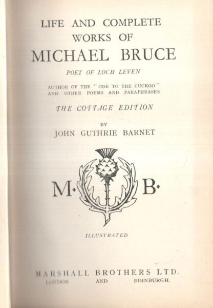 Life And Complete Works Of Michael Bruce:John Guthrie Barnet - Image 2