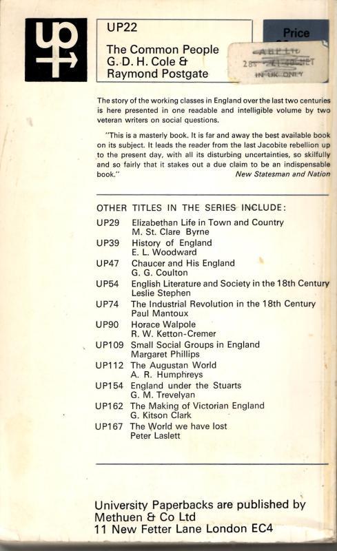 The Common People, 1746-1946 (University Paperbacks) : G.D.H. Cole and Raymond Postgate - Image 2