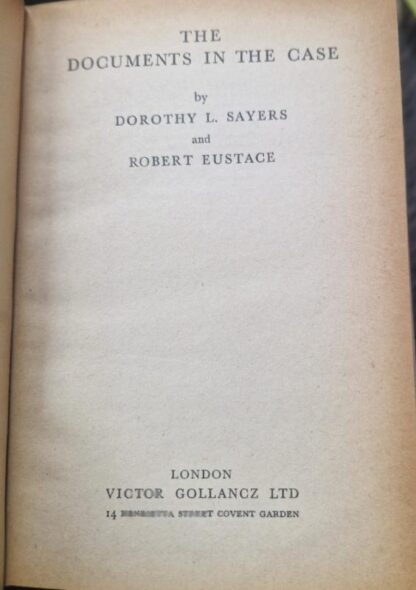 The Documents In The Case : Dorothy L. Sayers and Robert Eustace - Image 2