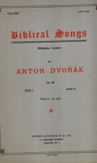 Biblical Songs:Anton Dvorak