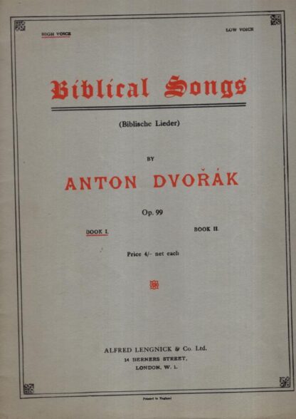 Biblical Songs:Anton Dvorak