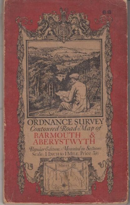 Ordnance Survey Contoured Road Map Of Barmouth & Aberystwyth: Sheet 68:
