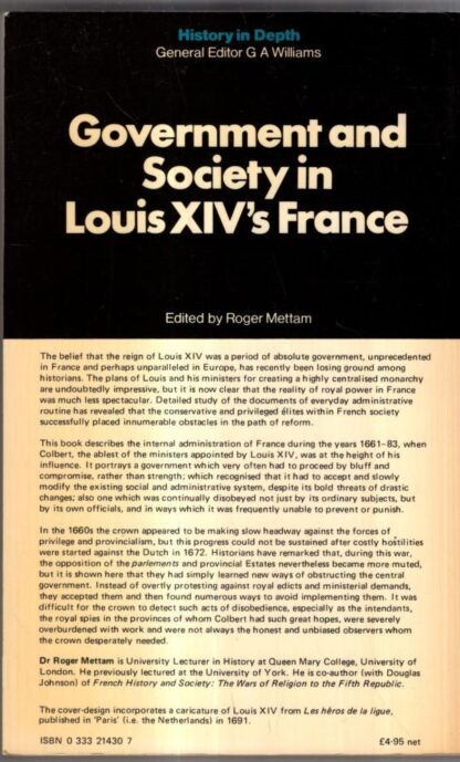 Government and Society in Louis Fourteen's France : Roger S. Mettam - Image 2
