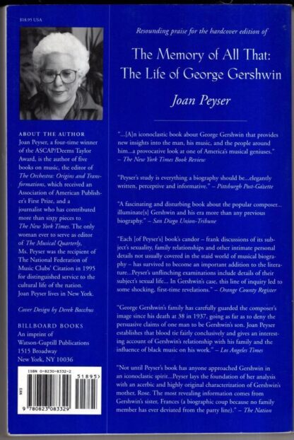 The Memory of All That: Life of George Gershwin:Joan Peyser - Image 2