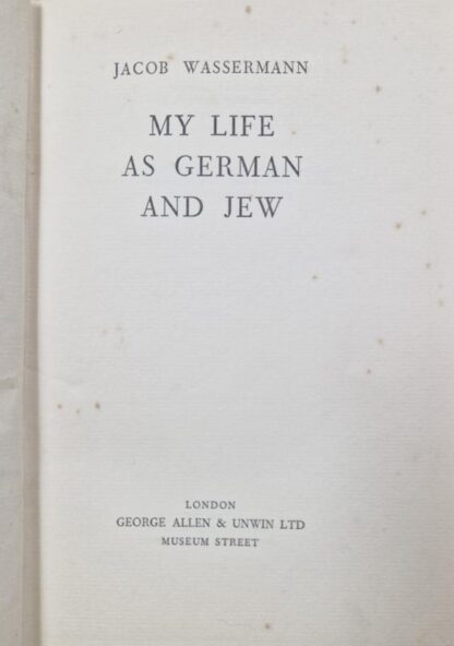 My Life As German & Jew : Jacob Wassermann - Image 2