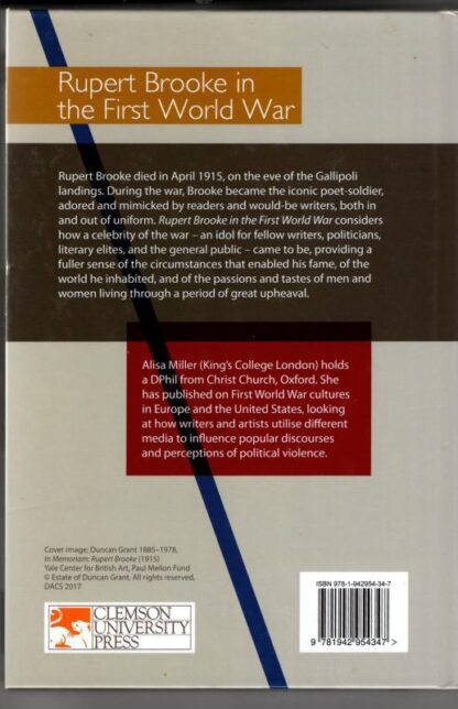 Rupert Brooke in the First World War (Clemson University Press) (Clemson University Press w/ LUP) : Alisa Miller - Image 2