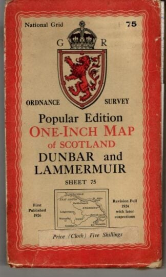 Map of Scotland, One Inch Popular Edition Sheet 75 Dunbar and Lammermuir : Ordnance Survey