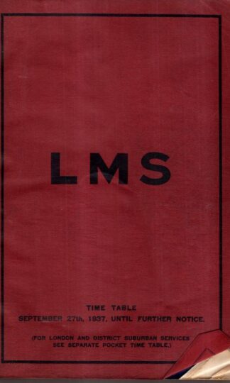 Time Table September 27th, 1937 Until Further Notice : LMS
