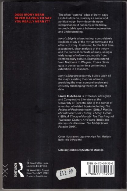 Irony's Edge: The Theory and Politics of Irony : Linda Hutcheon - Image 2